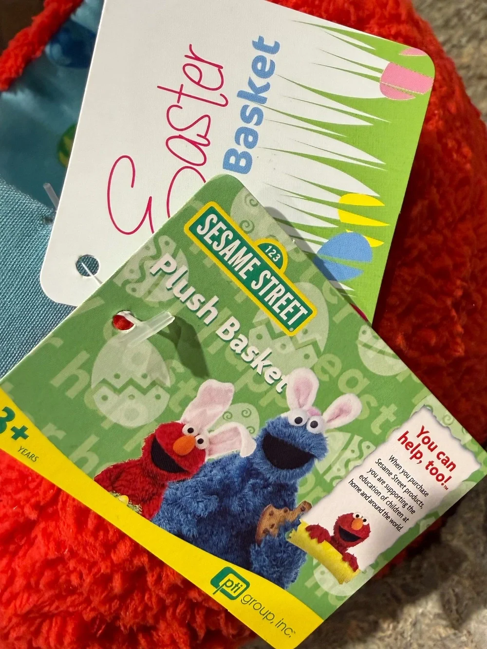 NWT, Sesame Street Elmo Plush Easter Basket.